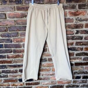 Oak + Fort Tan Beige Pull-On Straight Leg Drawstring Pants Women's Size Small